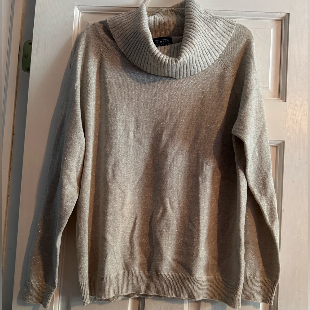 Shimmery Cowl Neck Sweater